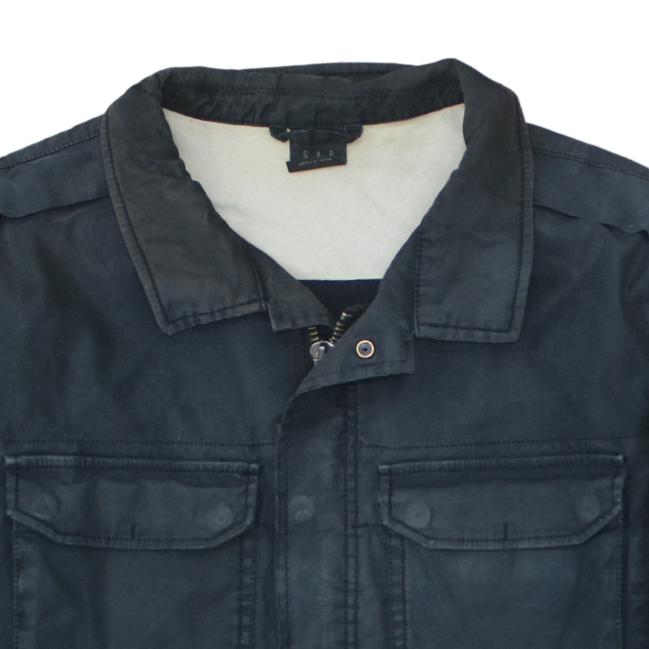 GAP Mens Blue Cotton Lined Military Jacket Size L