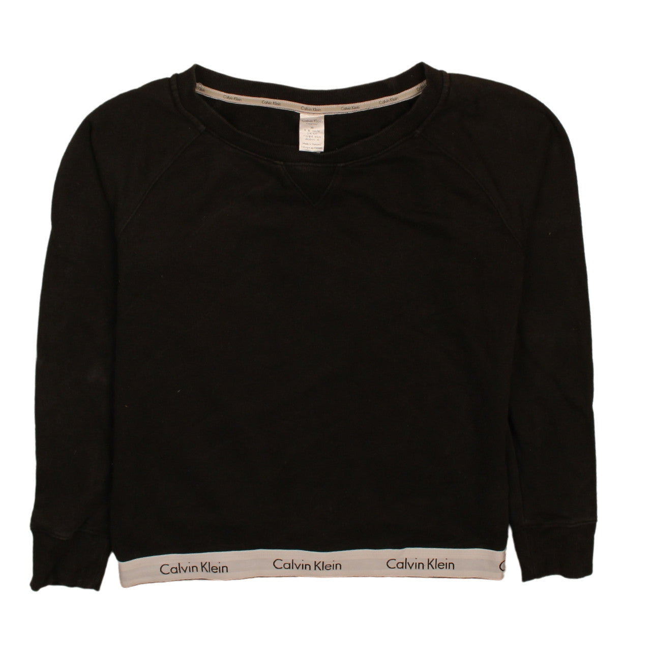 Calvin Klein Women Black Crew Neck Pullover Sweatshirt M
