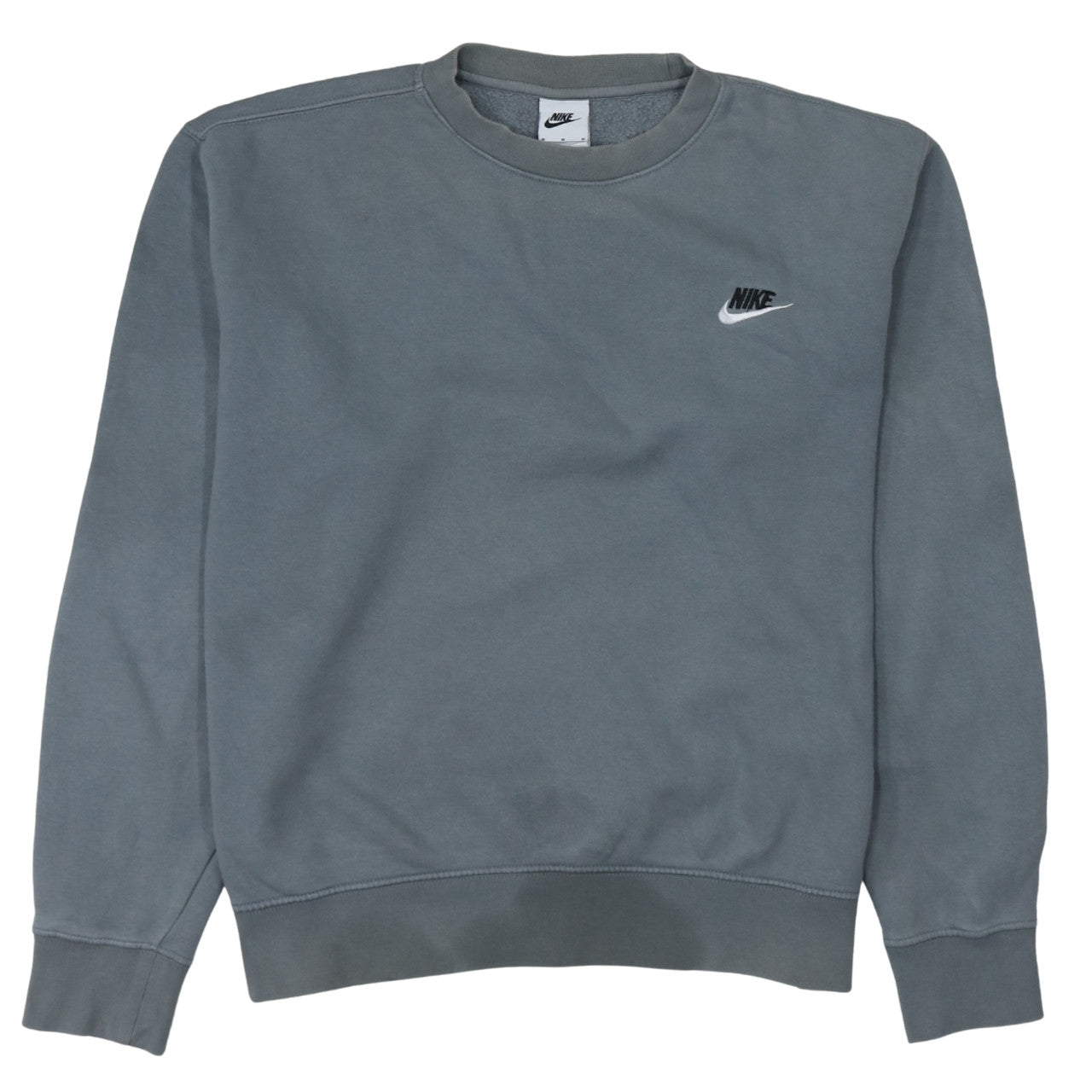 Nike Men Grey Pullover Logo Sweatshirt M Regular Fit