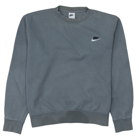 Nike Men Grey Pullover Logo Sweatshirt M Regular Fit