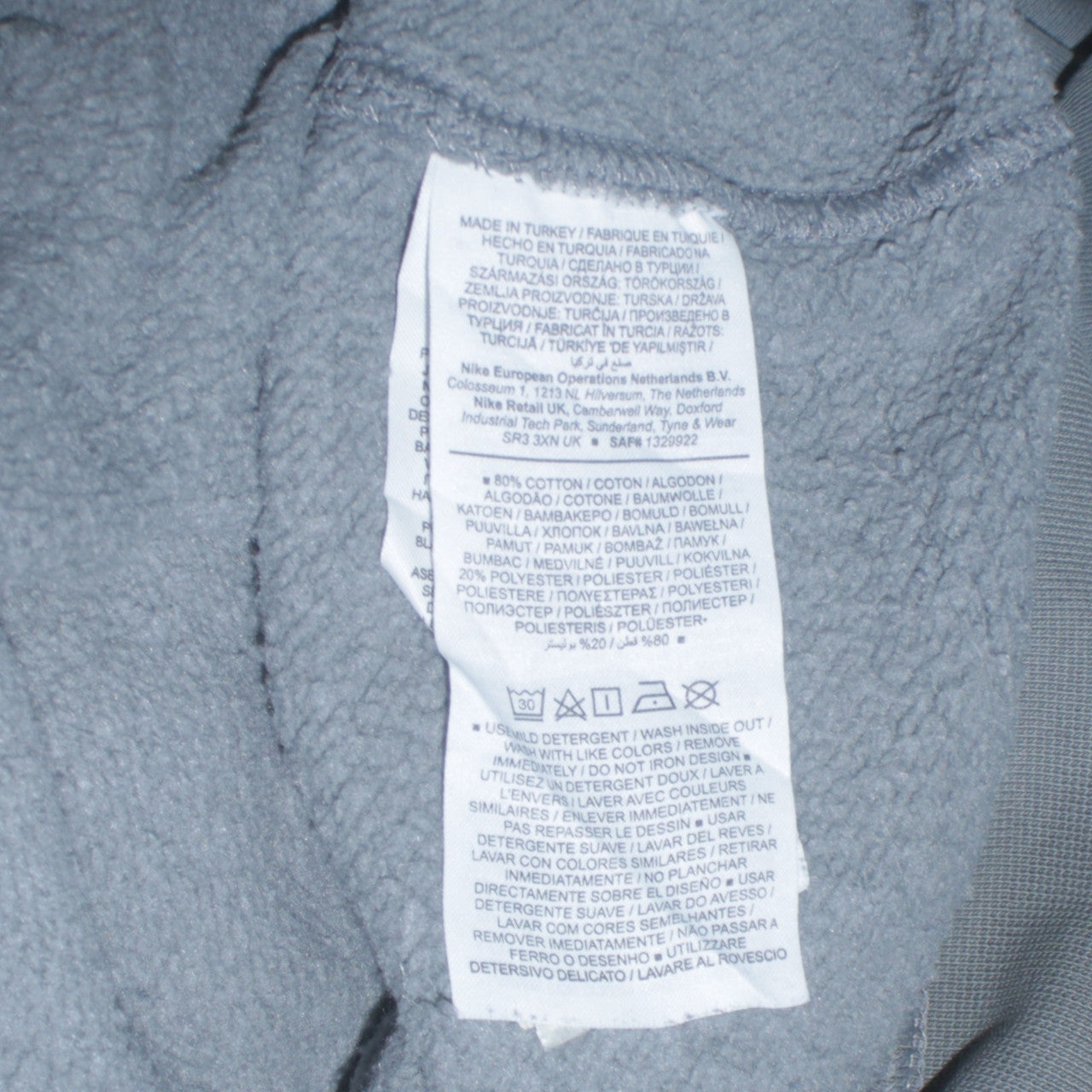 Nike Men Grey Pullover Logo Sweatshirt M Regular Fit