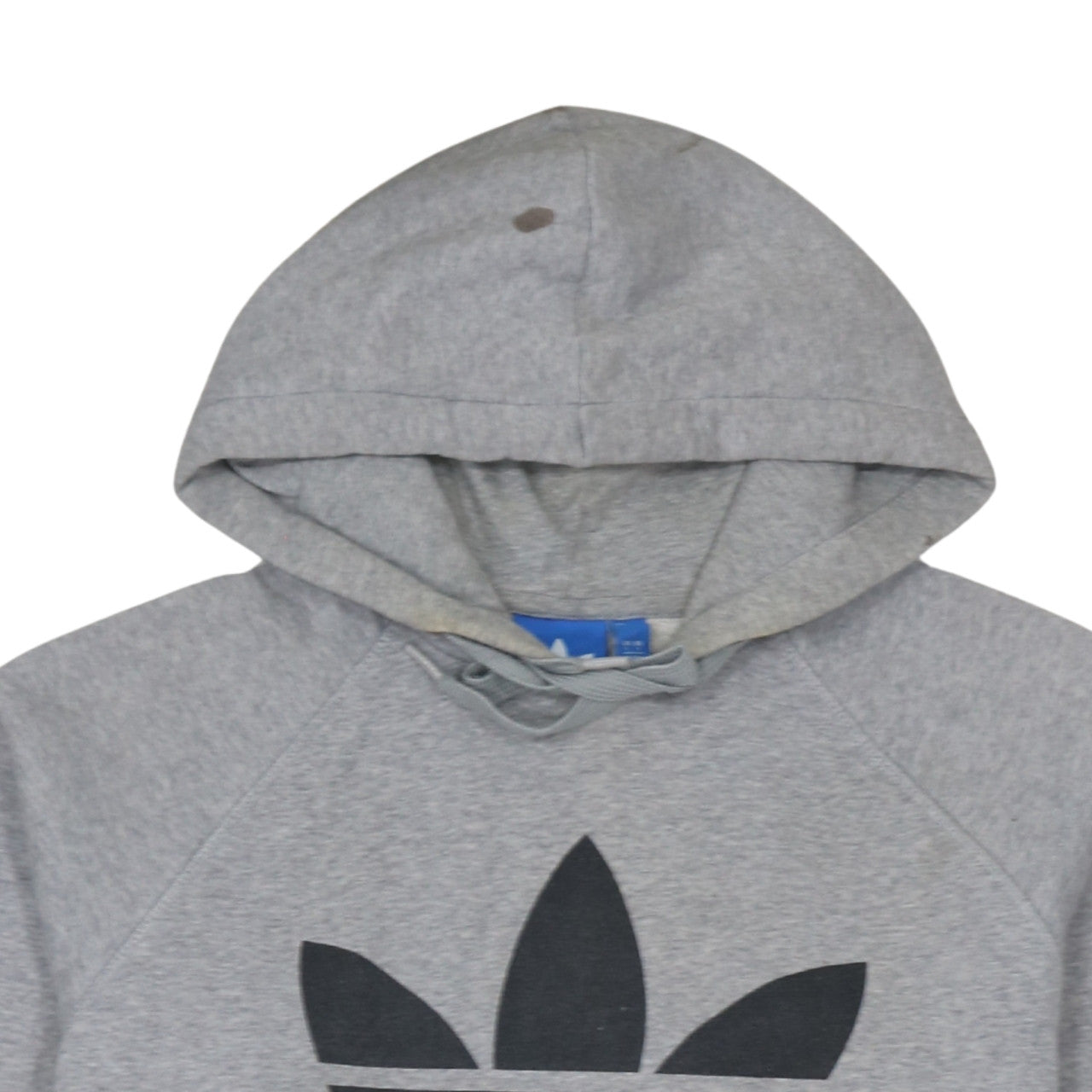Adidas Mens Grey Pullover Hoodie L Graphic Logo Sportswear