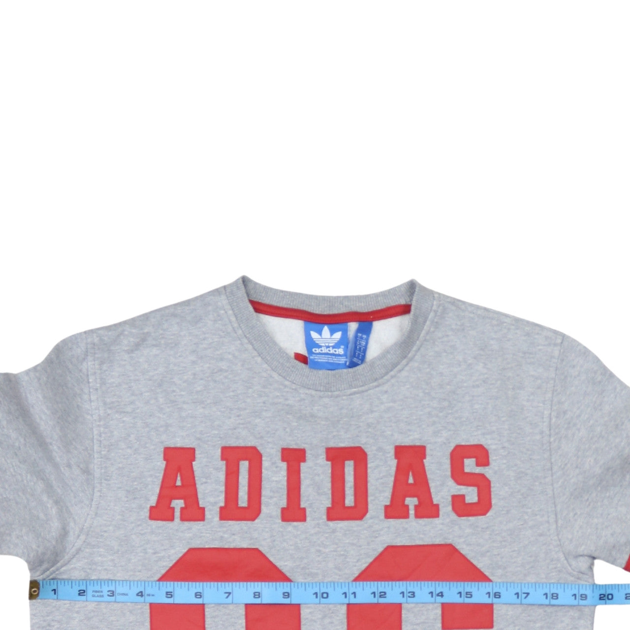 Adidas Originals Grey Red Logo 96 Womens Sweatshirt Size S