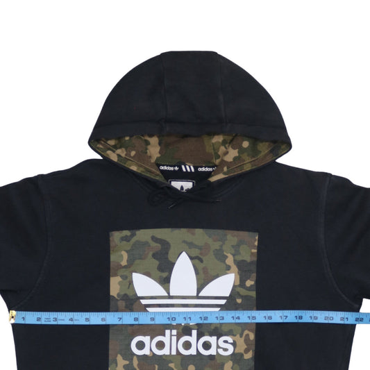Adidas Mens Black Camouflage Logo Pullover Hoodie Size S