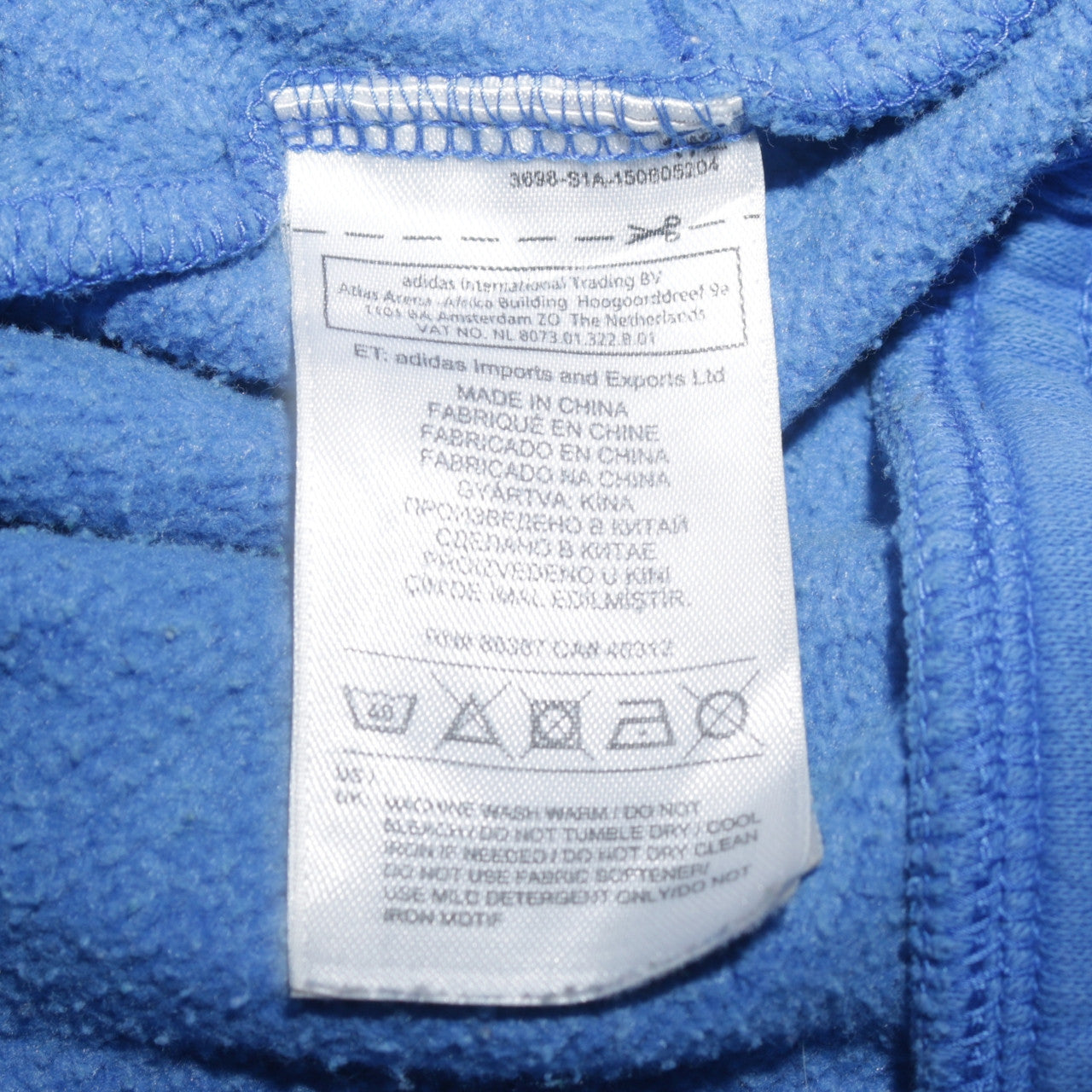 Adidas Men’s Blue Full Zip Hoodie Size M Sports Fleece