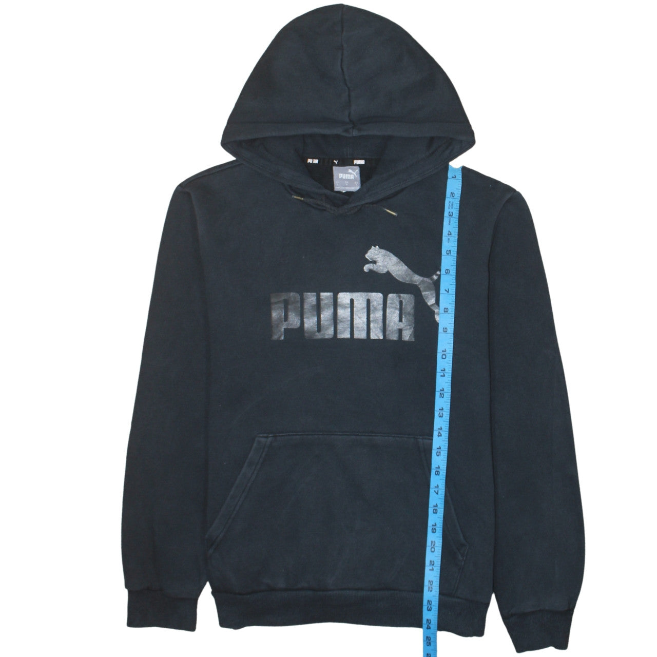 Puma Mens Black Pullover Hoodie Small Regular Fit Fleece Sweatshirt
