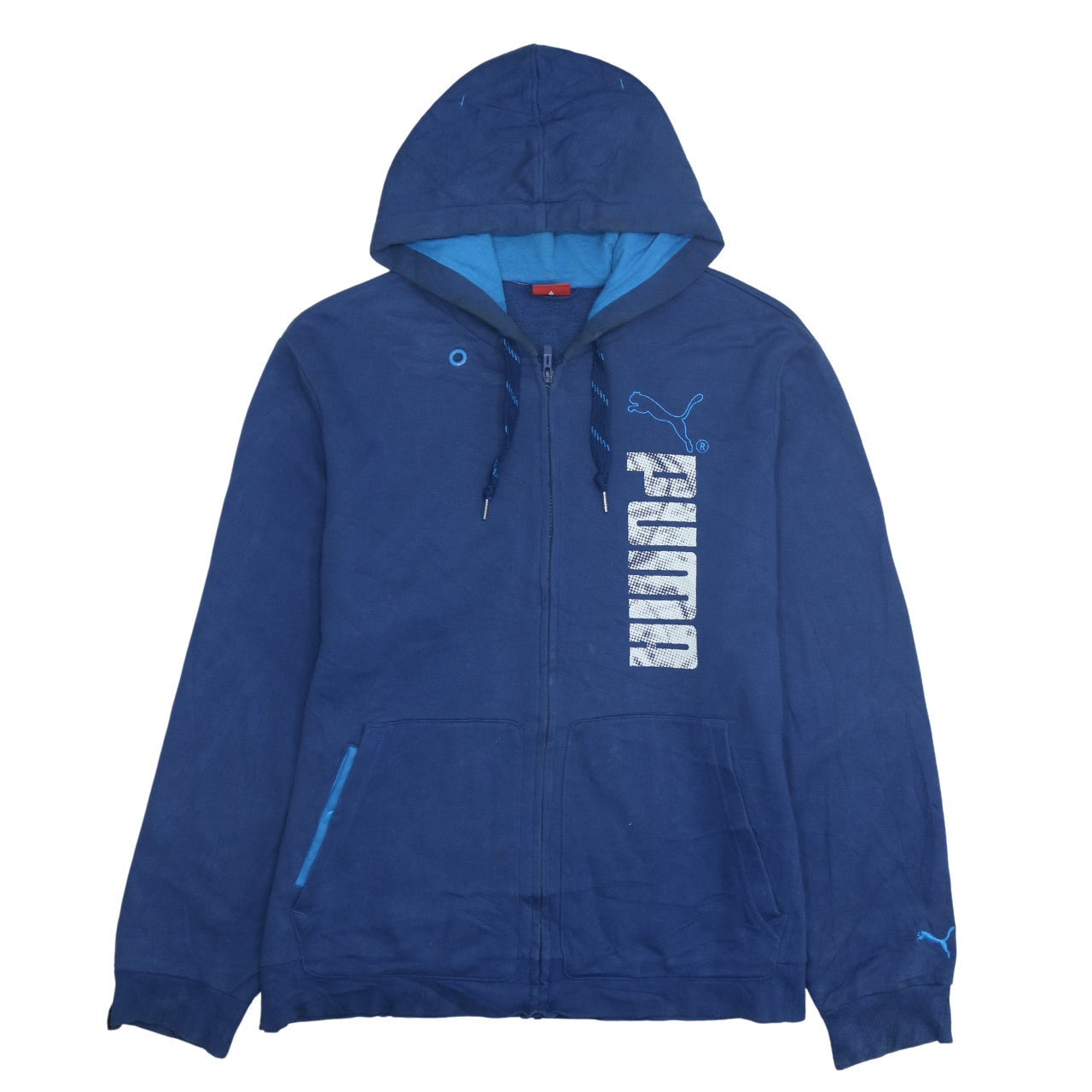 Puma Men's Blue XL Full Zip Hoodie Graphic Sportswear