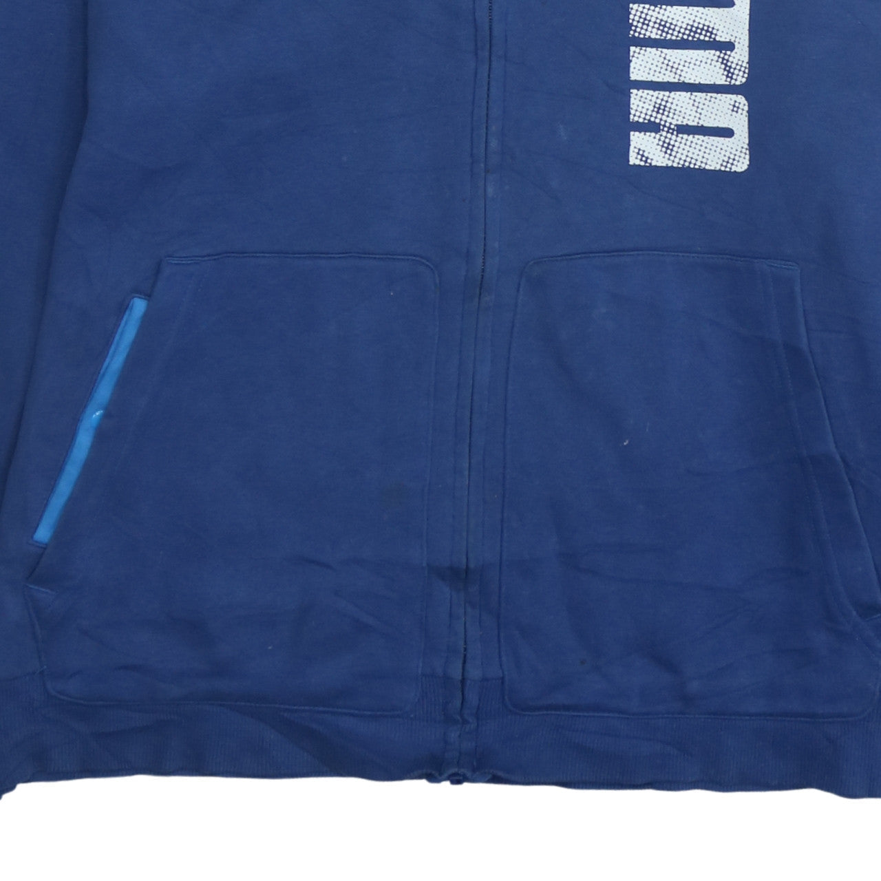Puma Men's Blue XL Full Zip Hoodie Graphic Sportswear