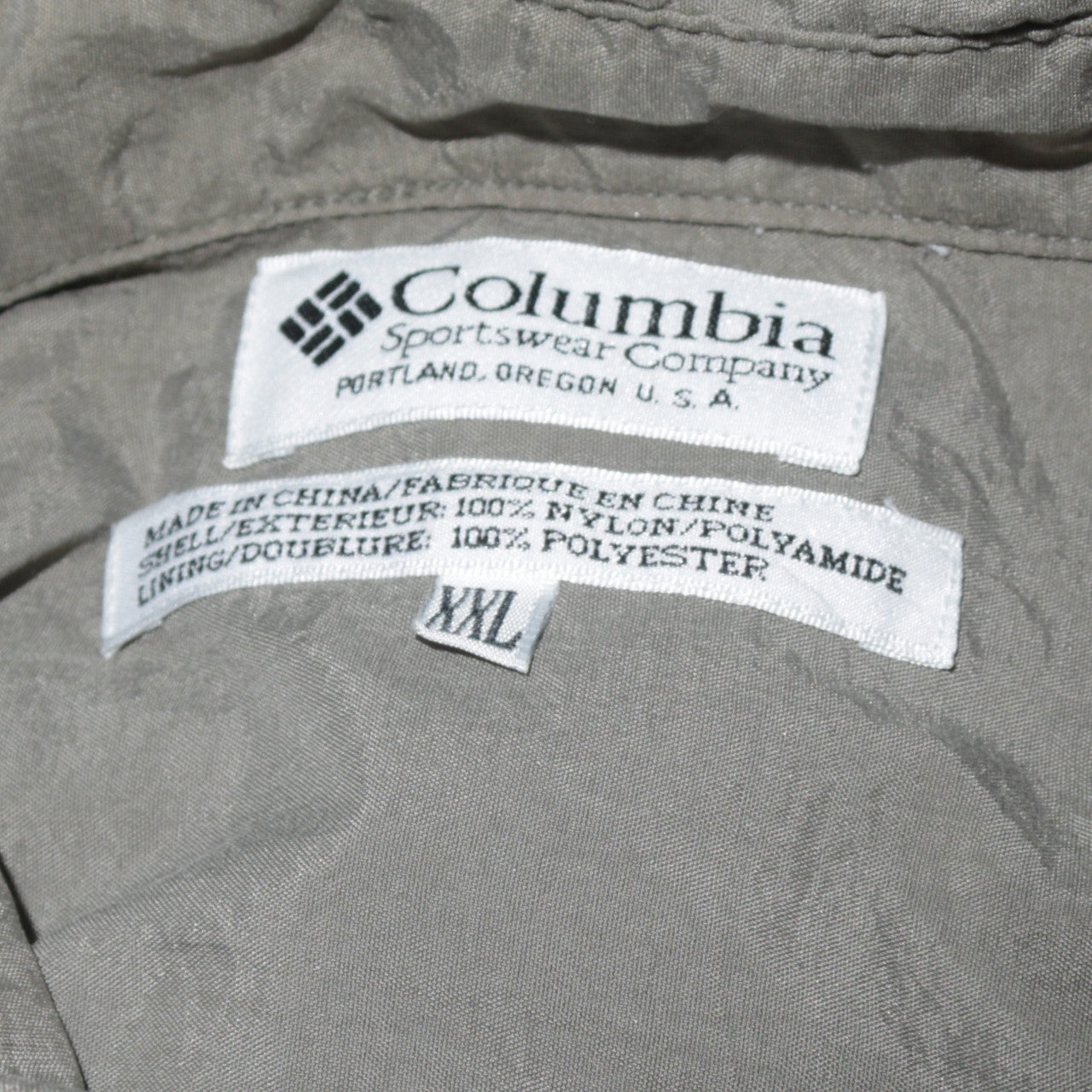 Columbia Men's Green Nylon Button-Up Long Sleeve Outdoor Shirt XXL