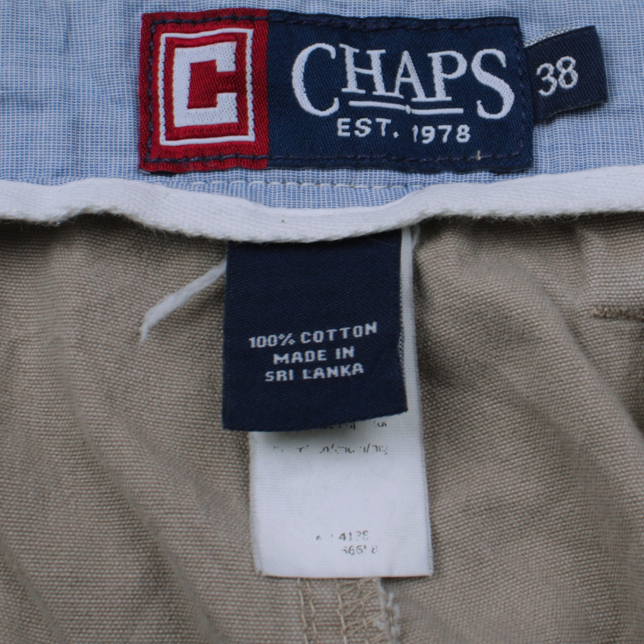 Chaps Men's Beige Cargo Shorts Size 38 Cotton Casual Outdoor