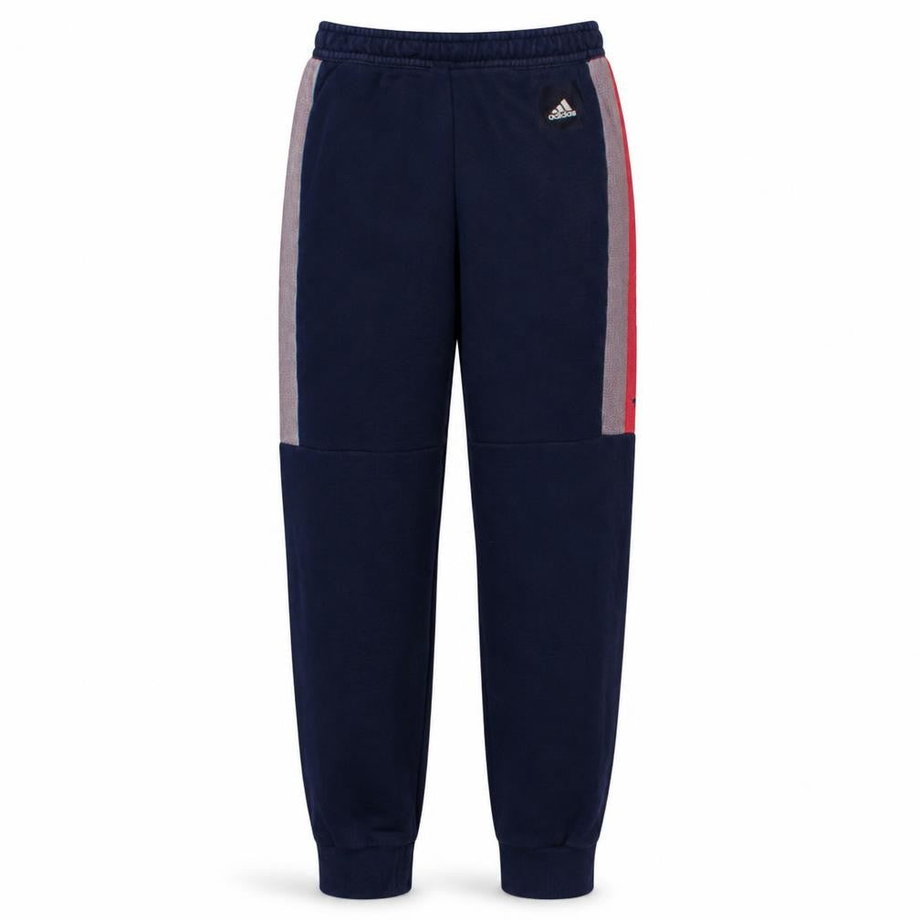 Front view of Adidas Men's Blue Sweatpants S Regular Fit Tapered Fleece