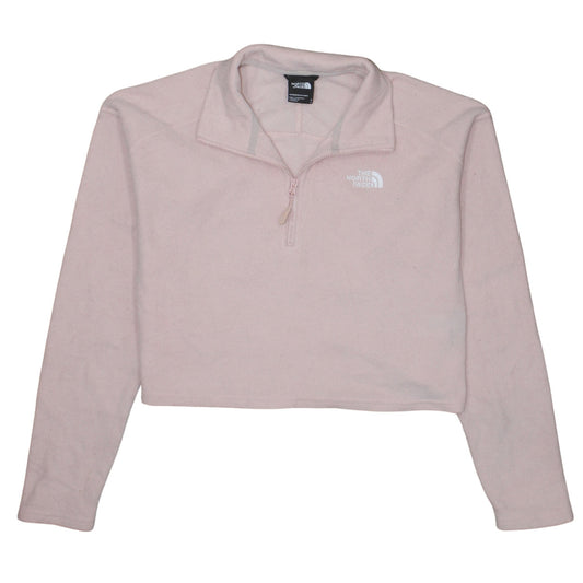 The North Face Women Pink Fleece Pullover Sweatshirt Small 1/4 Zip