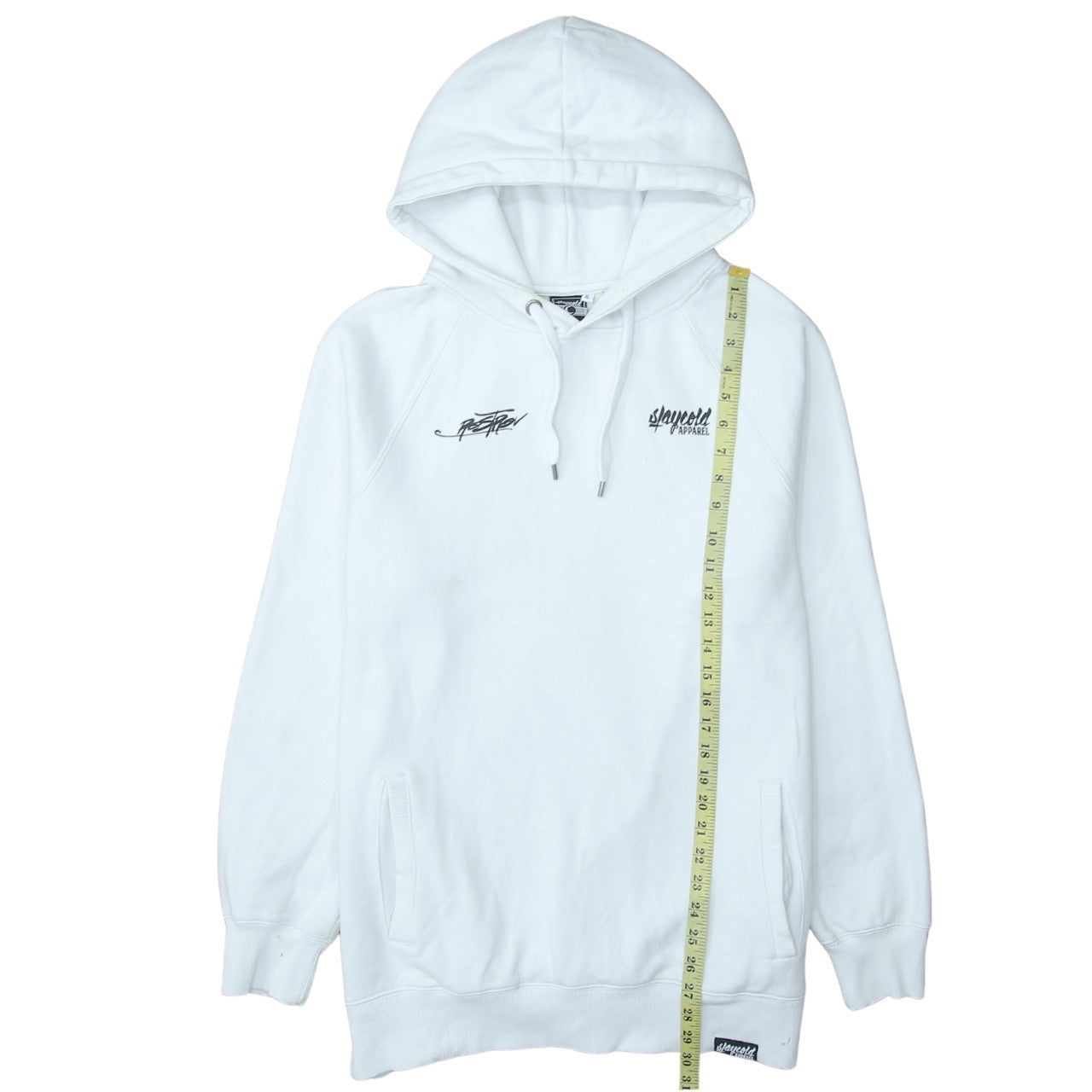 Slaycold Apparel Men's White XL Pullover Hoodie Dragon Graphic