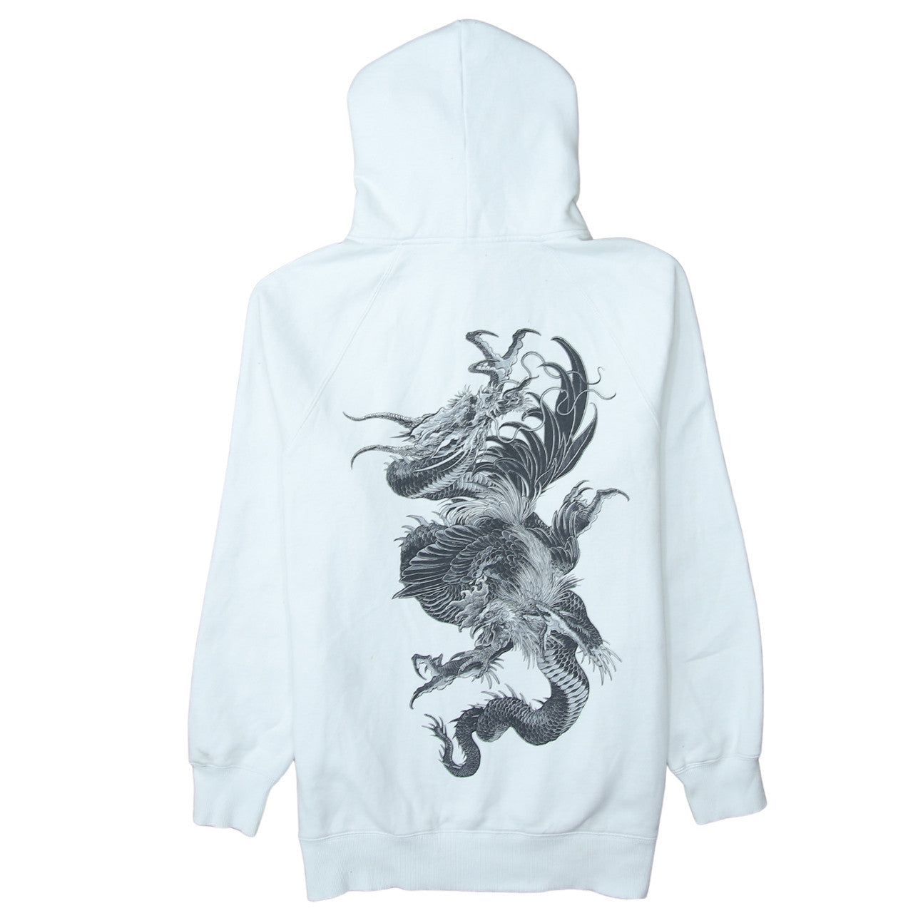 Slaycold Apparel Men's White XL Pullover Hoodie Dragon Graphic