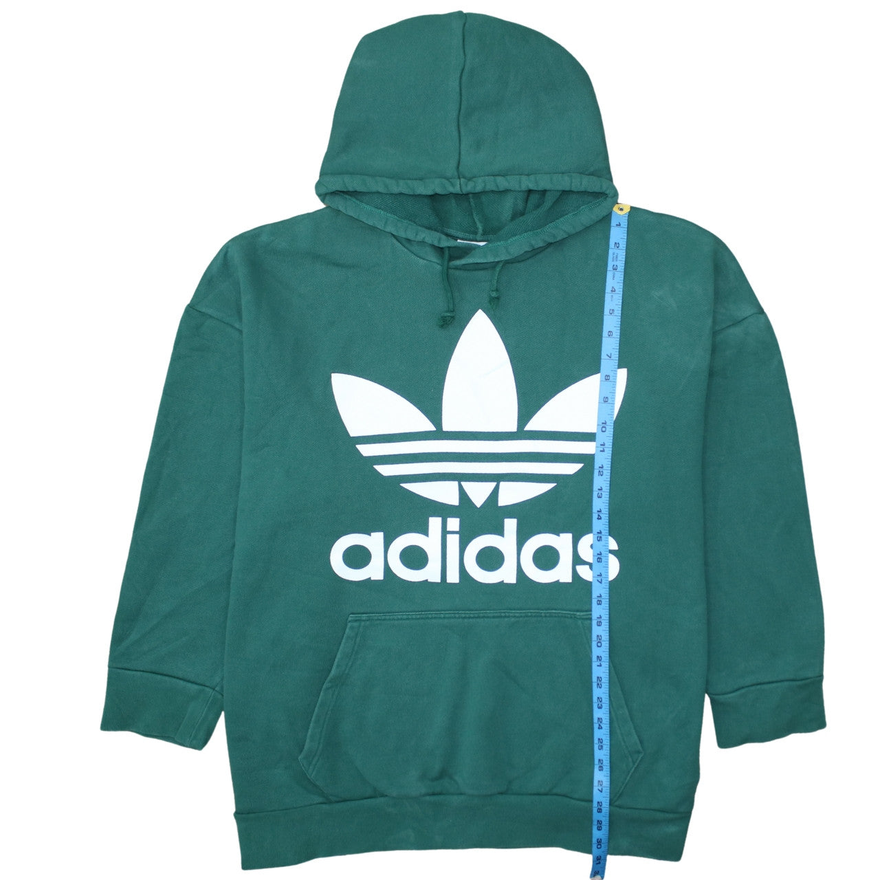Adidas Men's Green 2XL Pullover Hoodie With Trefoil Logo