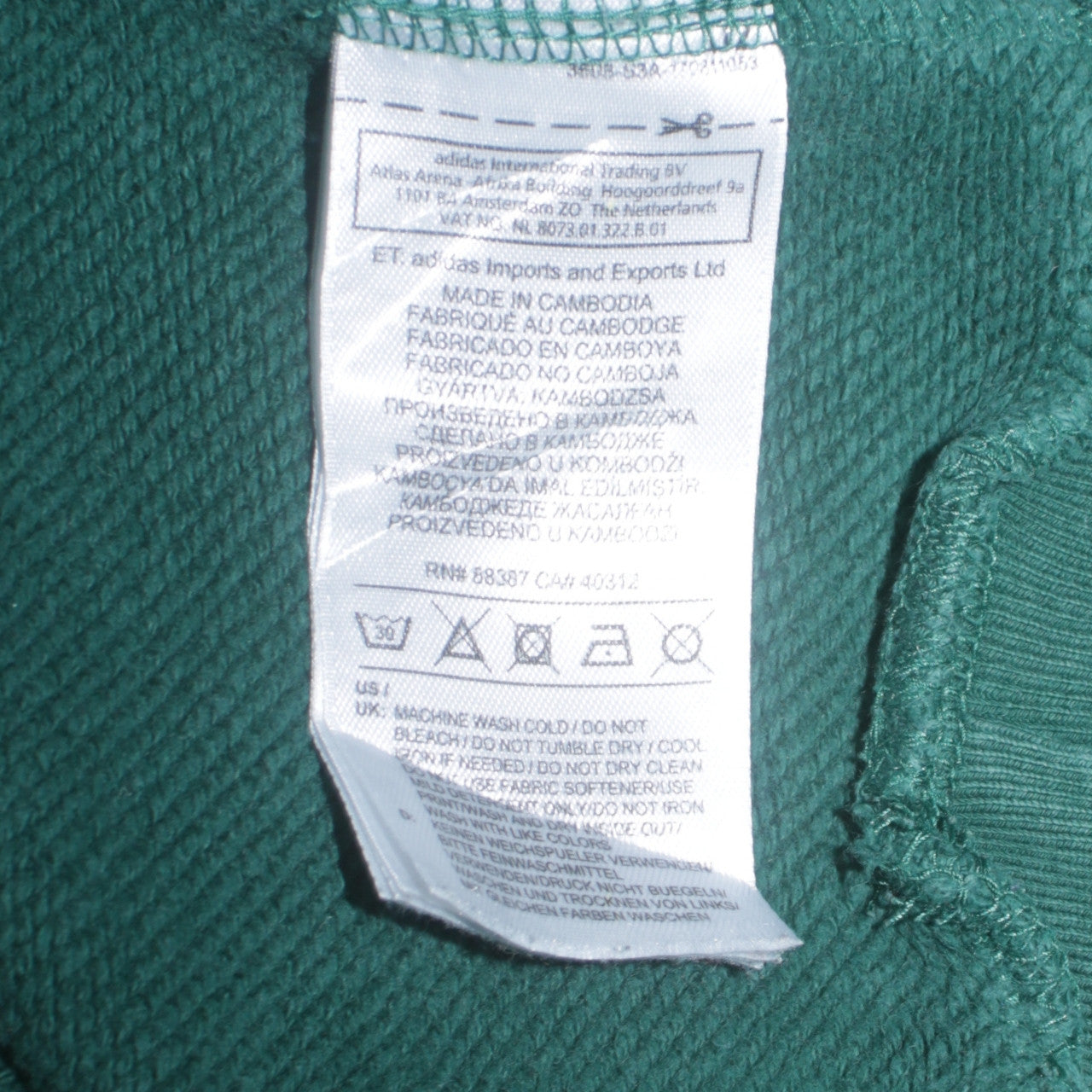 Adidas Men's Green 2XL Pullover Hoodie With Trefoil Logo