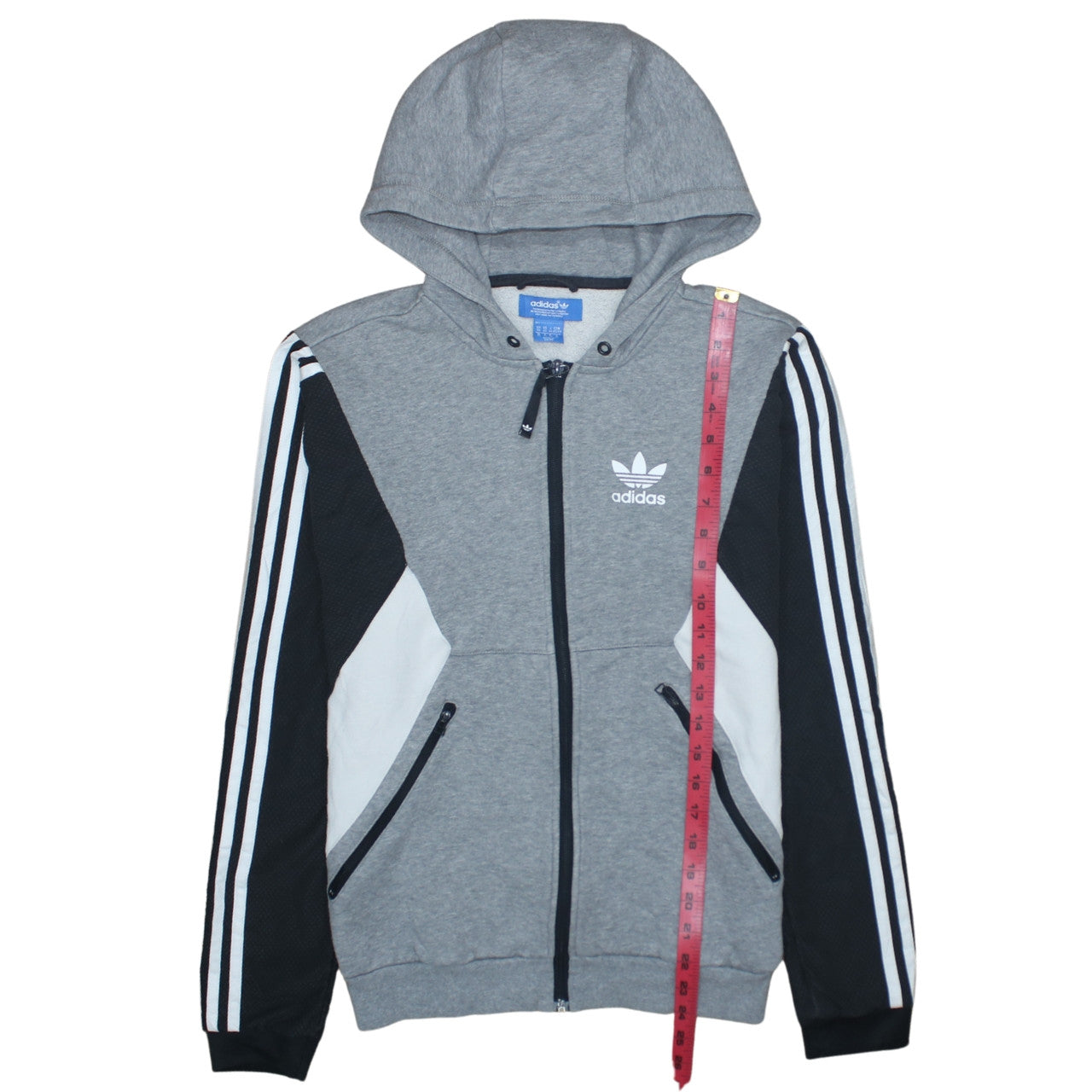 Adidas Mens Grey Full Zip Hoodie XS Sportswear Jacket