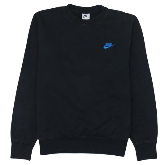 Nike Men's Black Crew Neck Fleece Sweatshirt Small Regular Fit