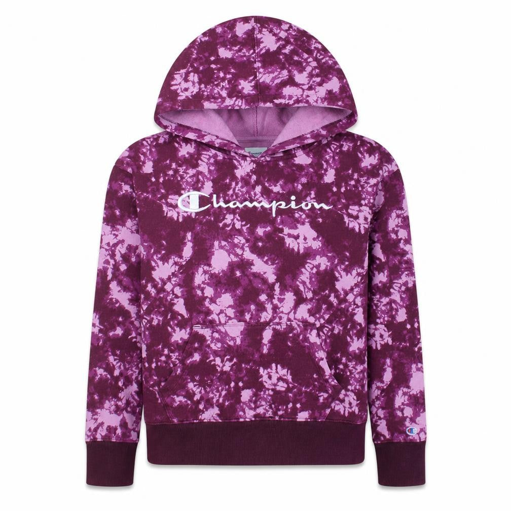 Champion Womens Purple Tie Dye Hoodie Small Pullover Cotton Blend