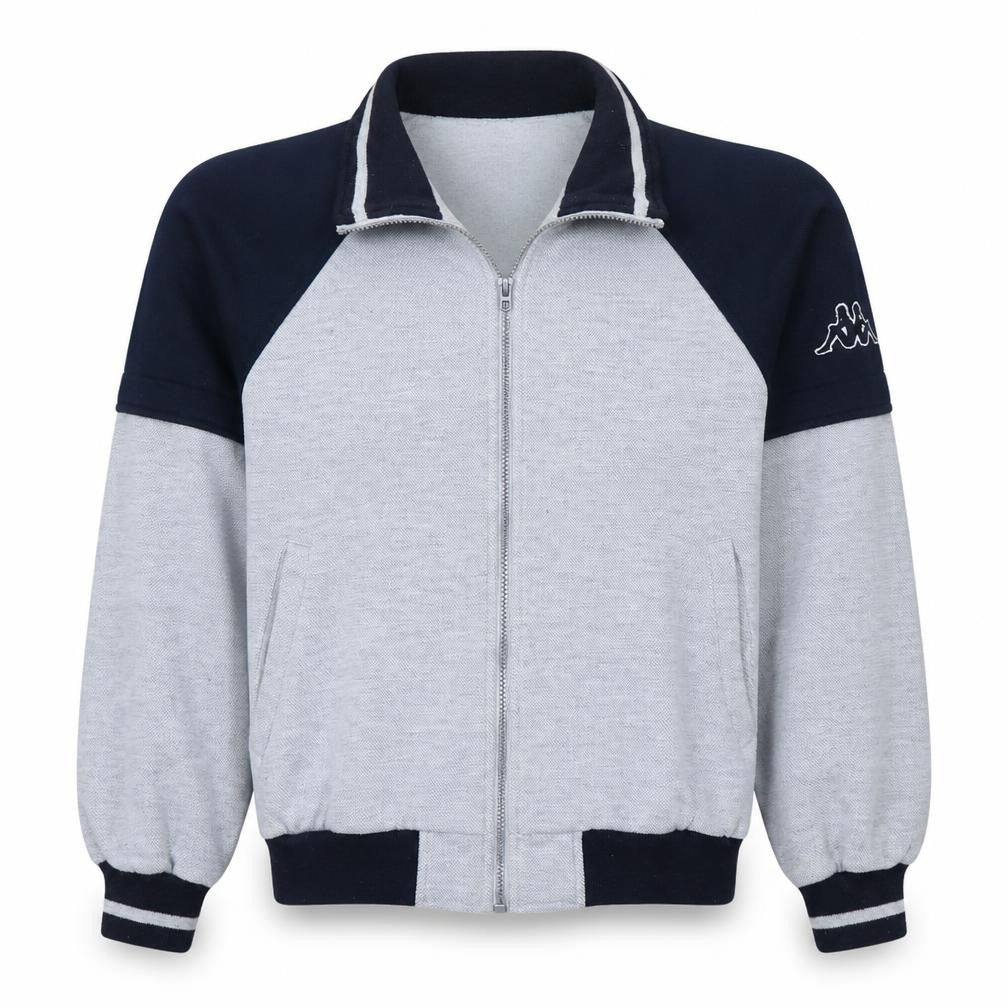 Kappa Men Grey Full Zip Sweatshirt Medium Classic Sportswear