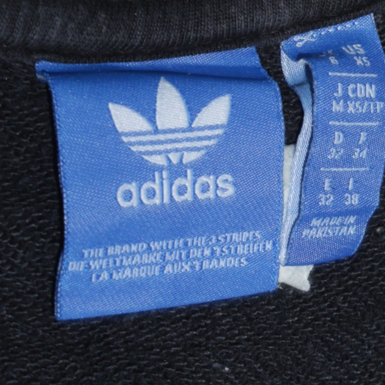Adidas Womens Black Beige Sweatshirt Size 10 Crew Neck Logo Pullover