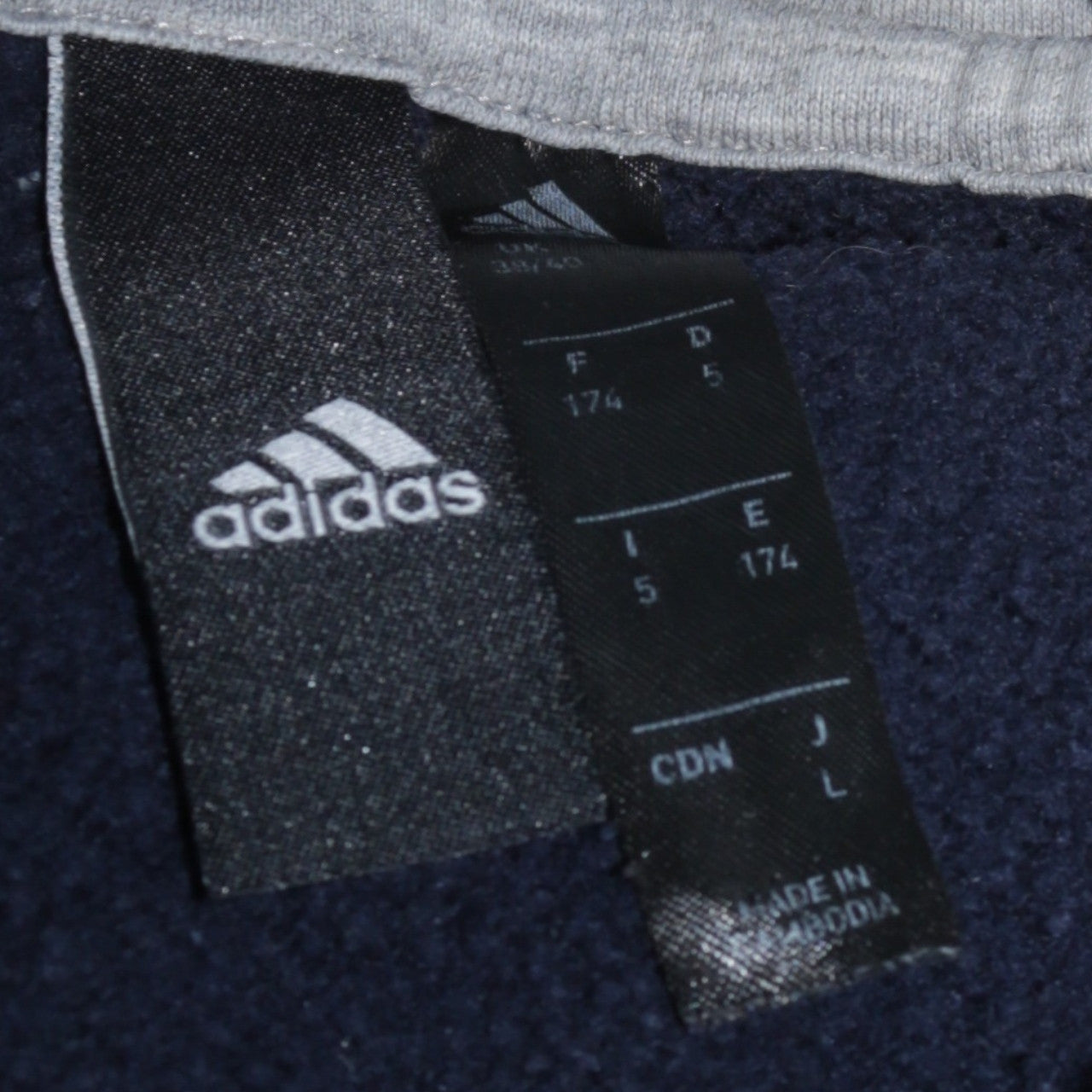 Adidas Men’s Blue Pullover Hoodie L Sports Fleece Sweatshirt