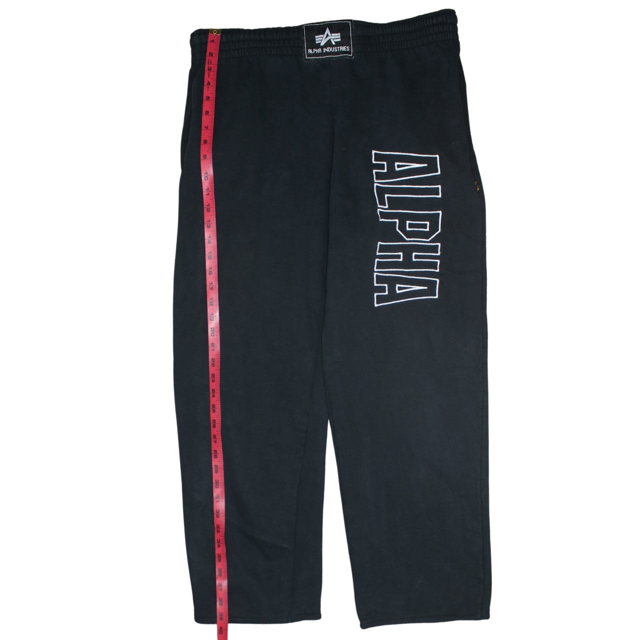 Alpha Industries Men's Black Sweatpants Medium Fleece Logo Joggers