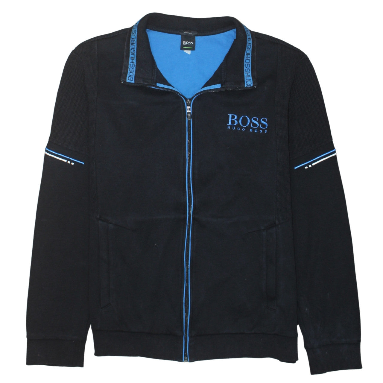 Hugo Boss Men's Black XL Full Zip Sweatshirt Regular Fit Designer Jacket