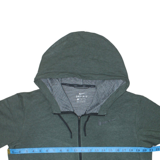 Nike Men's Green Dri-FIT Full Zip Hoodie Size M Lightweight Sportswear