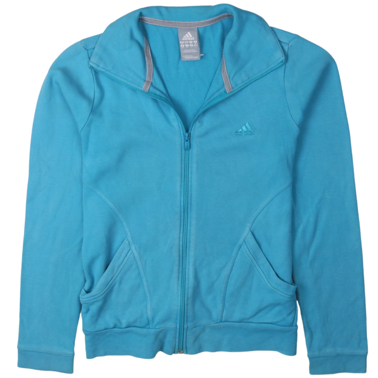 Adidas Women Blue Full Zip Sweatshirt Size 12 Essentials Performance