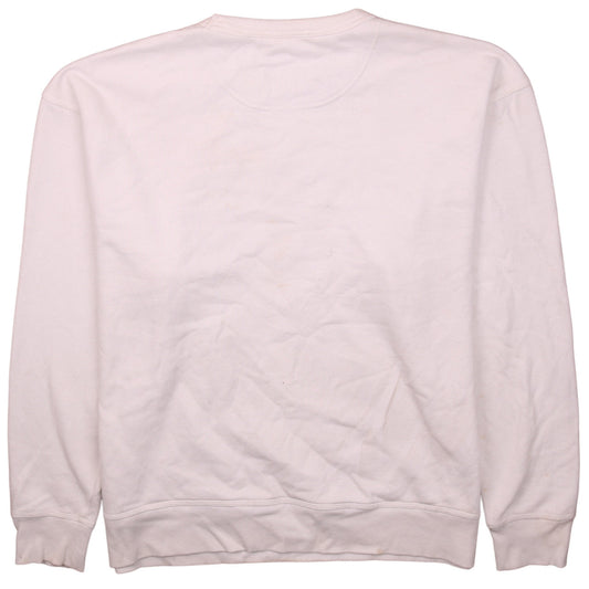 Champion Men's White XL Crew Neck Logo Sweatshirt