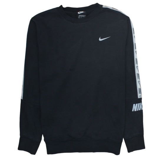 Nike Men's Black Medium Crew Neck Logo Pullover Sweatshirt