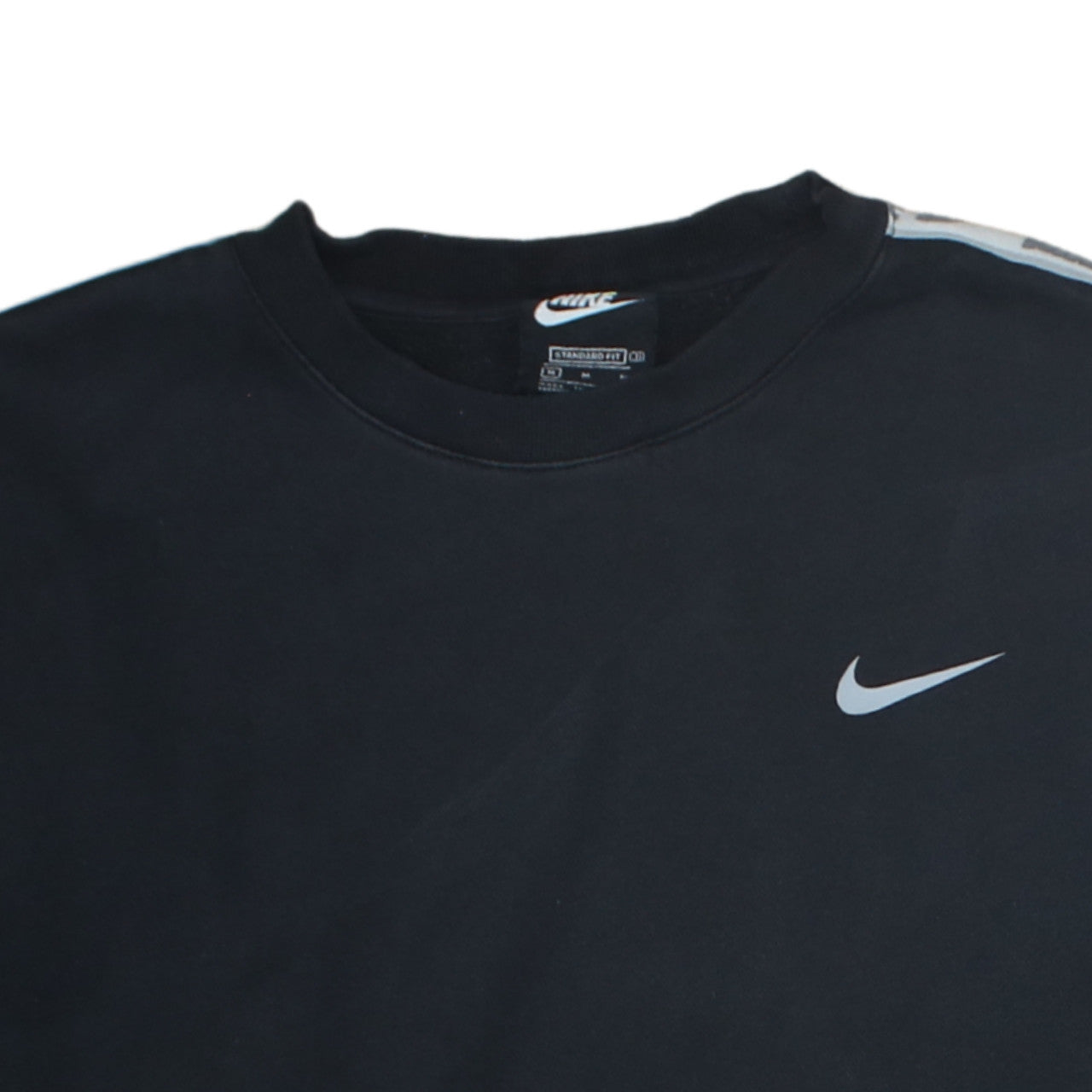 Nike Men's Black Medium Crew Neck Logo Pullover Sweatshirt
