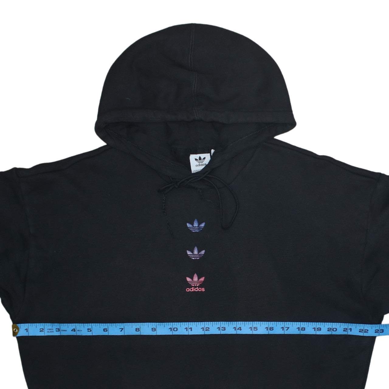 Adidas Womens Black Hooded Pullover Sweatshirt Size 10 Classic Fit