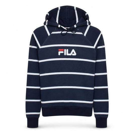 Fila Womens Navy Striped Pullover Hoodie XS Cotton Blend