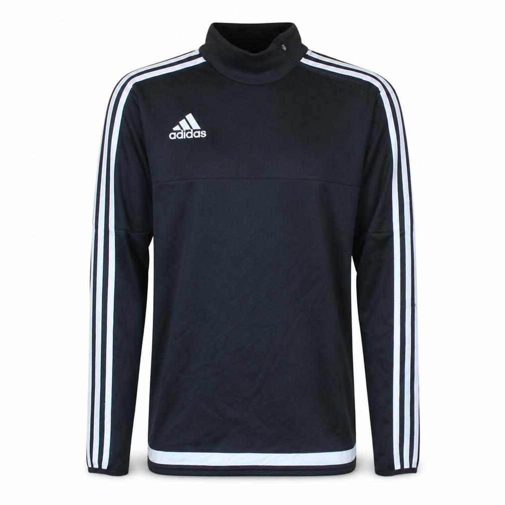 Front view of Adidas Men's Black Small Climalite 1/4 Zip Sports Sweatshirt