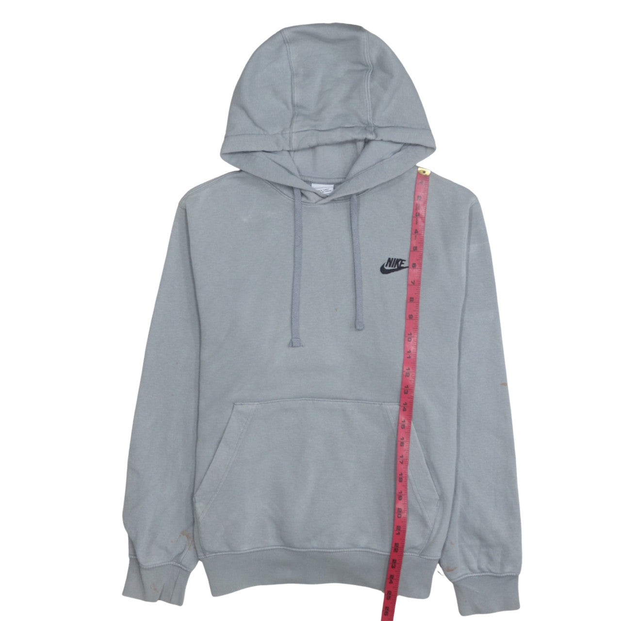 Nike Men Grey Pullover Hoodie Regular Fit S Fleece Sportswear