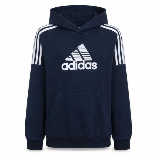 Adidas Boys Navy Blue Pullover Hoodie Sweatshirt 14 Years Logo Print
