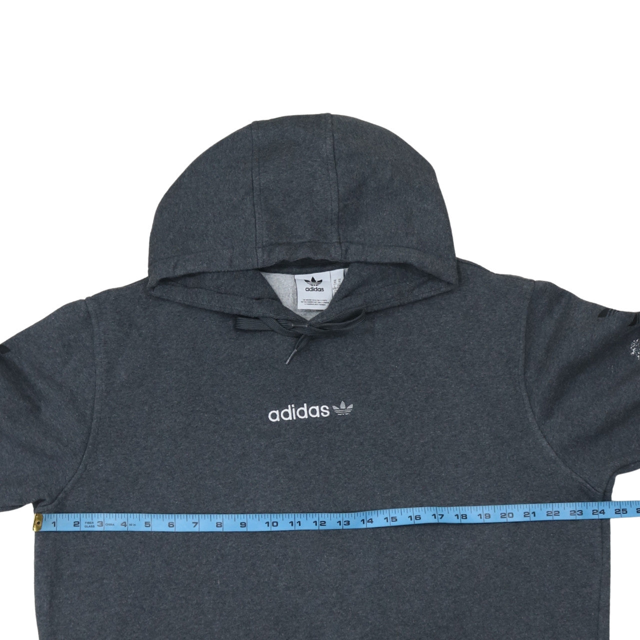 Adidas Men’s Grey XL Pullover Hoodie with Logo and Pockets
