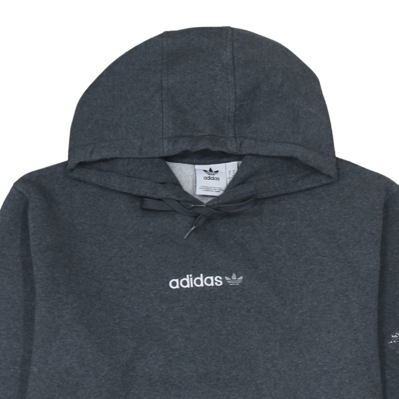 Adidas Men’s Grey XL Pullover Hoodie with Logo and Pockets