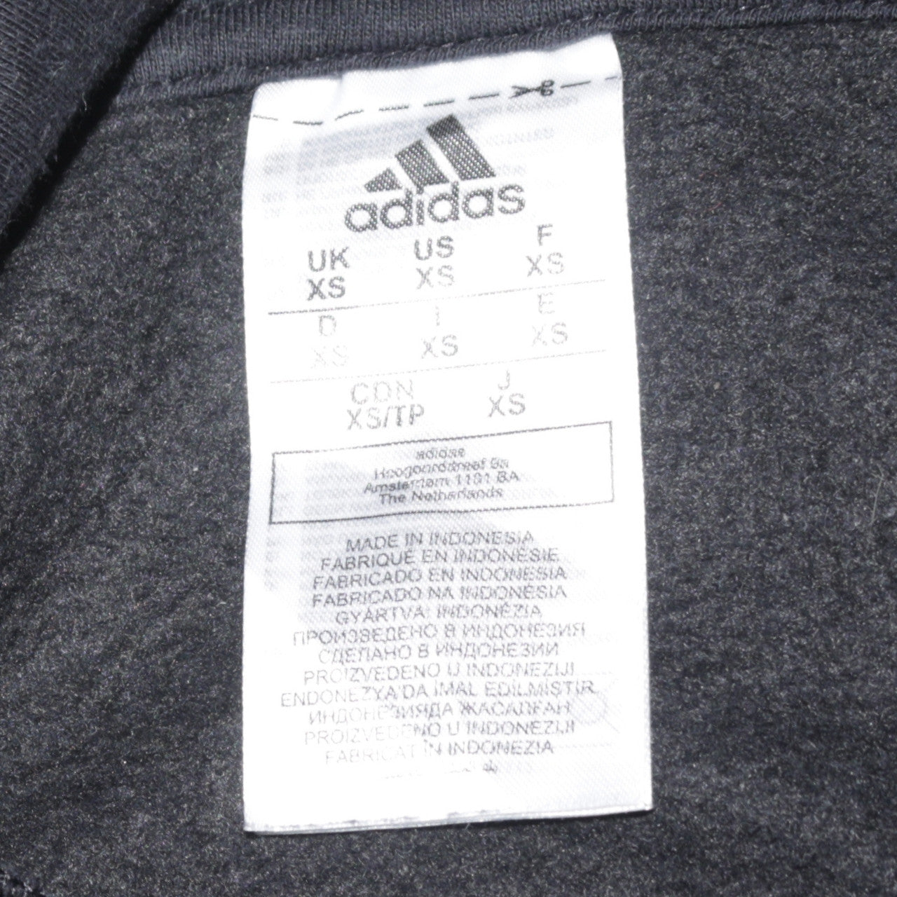 Adidas Mens Black XS Pullover Hoodie Fleece Logo Sportswear