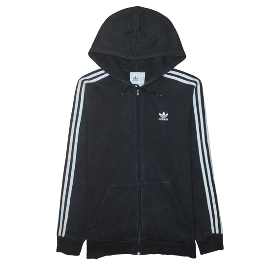 Adidas Men's Black Full Zip Hoodie Small Logo Sportswear
