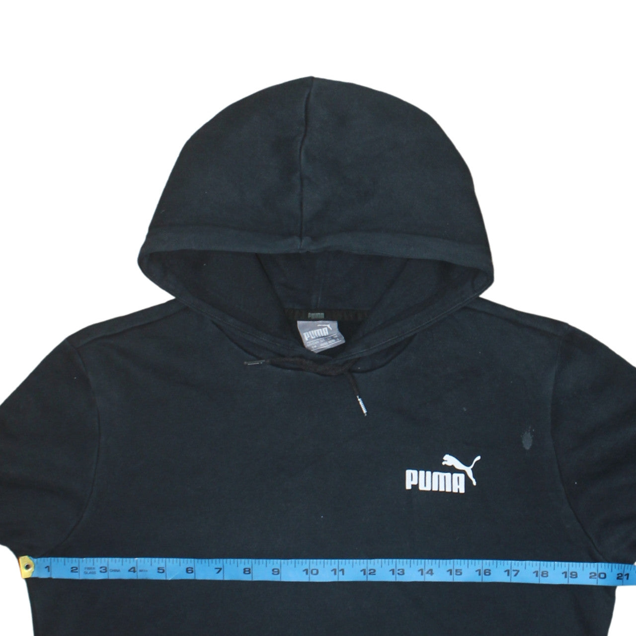 Puma Men's Black Small Pullover Hoodie Logo Fleece Sweatshirt