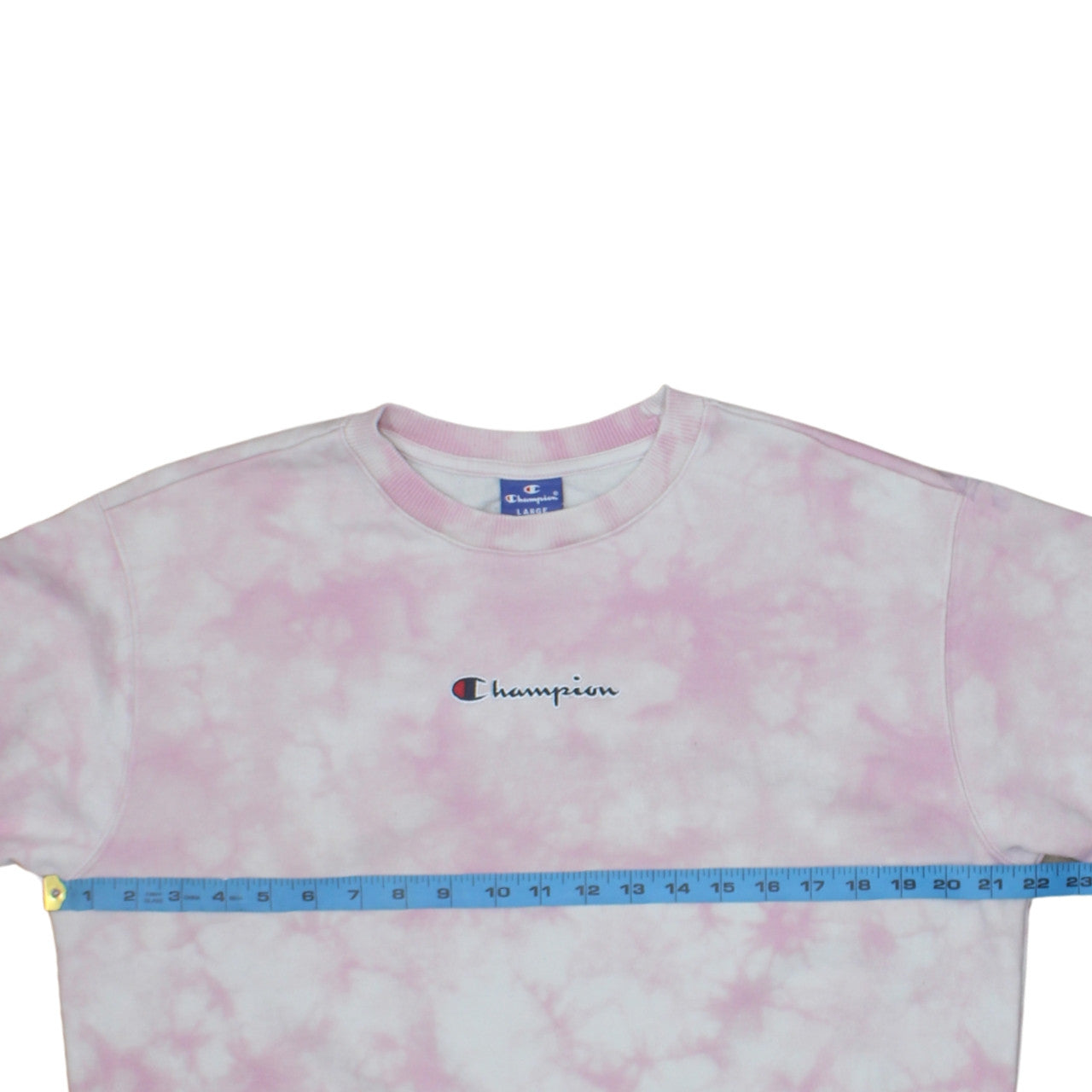 Champion Women Pink Tie Dye Pullover Sweatshirt Size L Cotton Blend