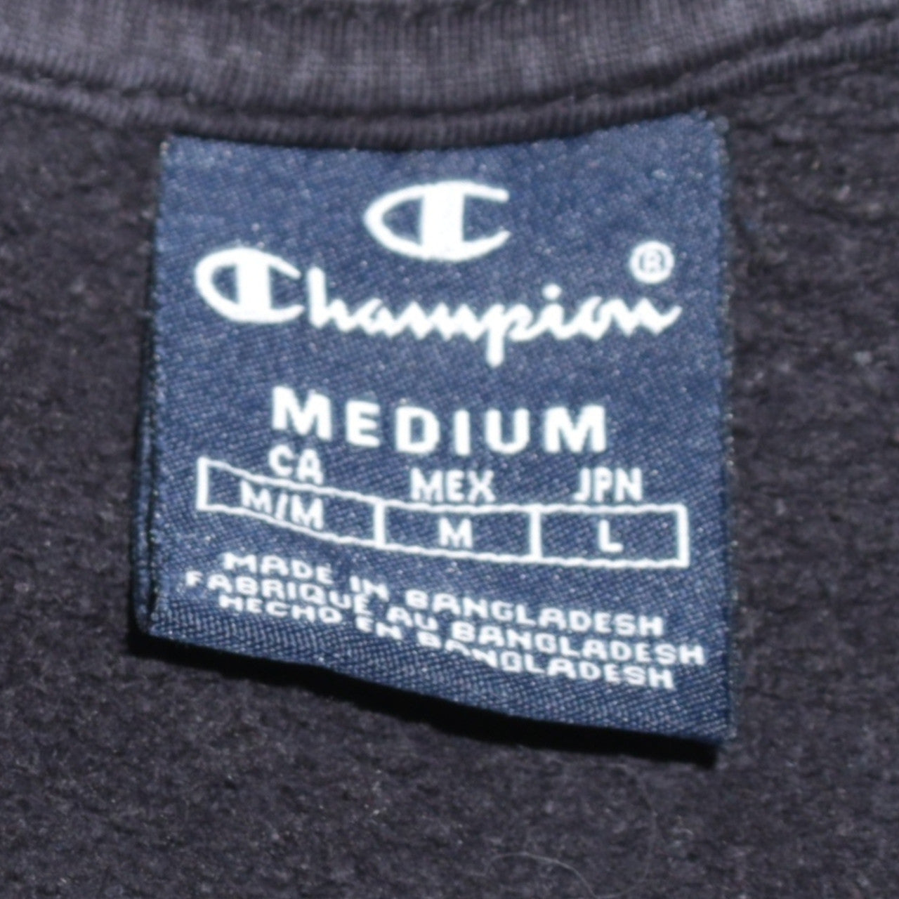 Champion Men's Black Medium Pullover Crew Neck Logo Sweatshirt