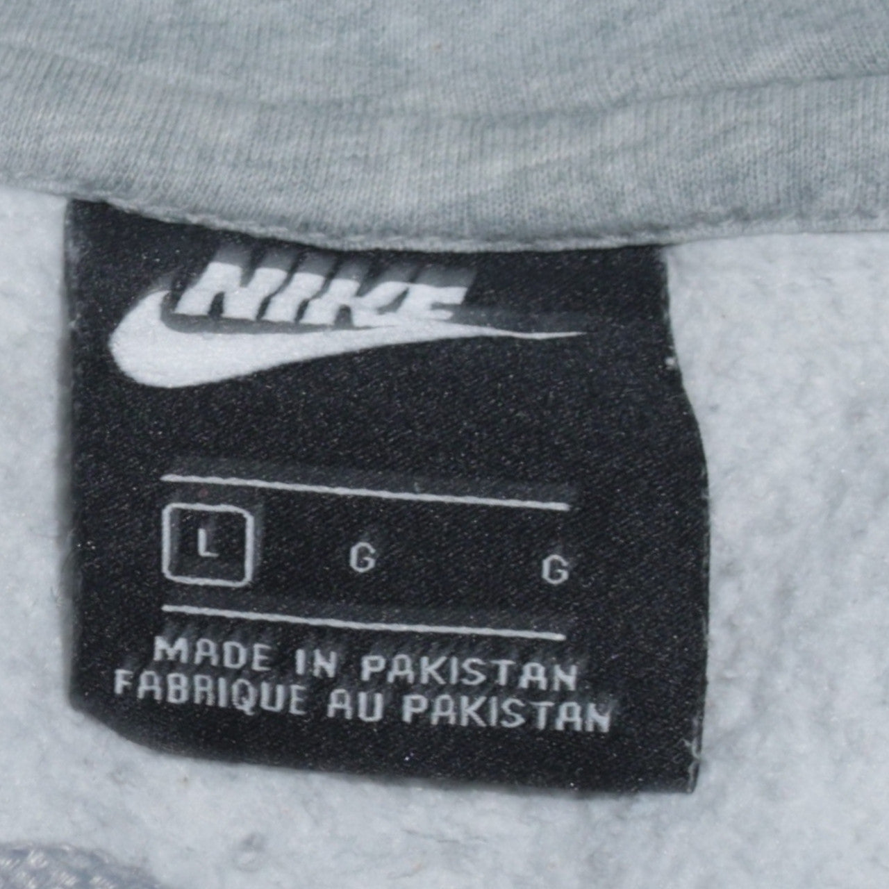 Nike Men's Grey Pullover Hoodie L Fleece Regular Fit