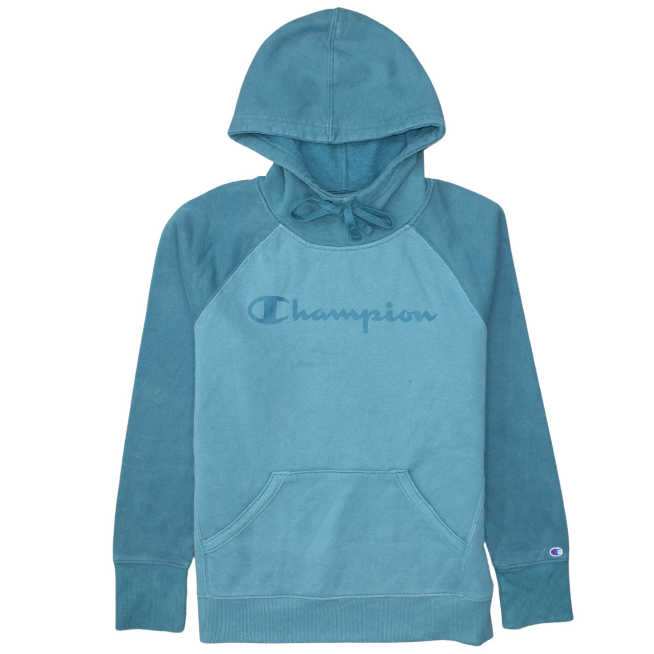 Champion Men's Blue Pullover Hoodie Medium Fleece Logo Sweatshirt
