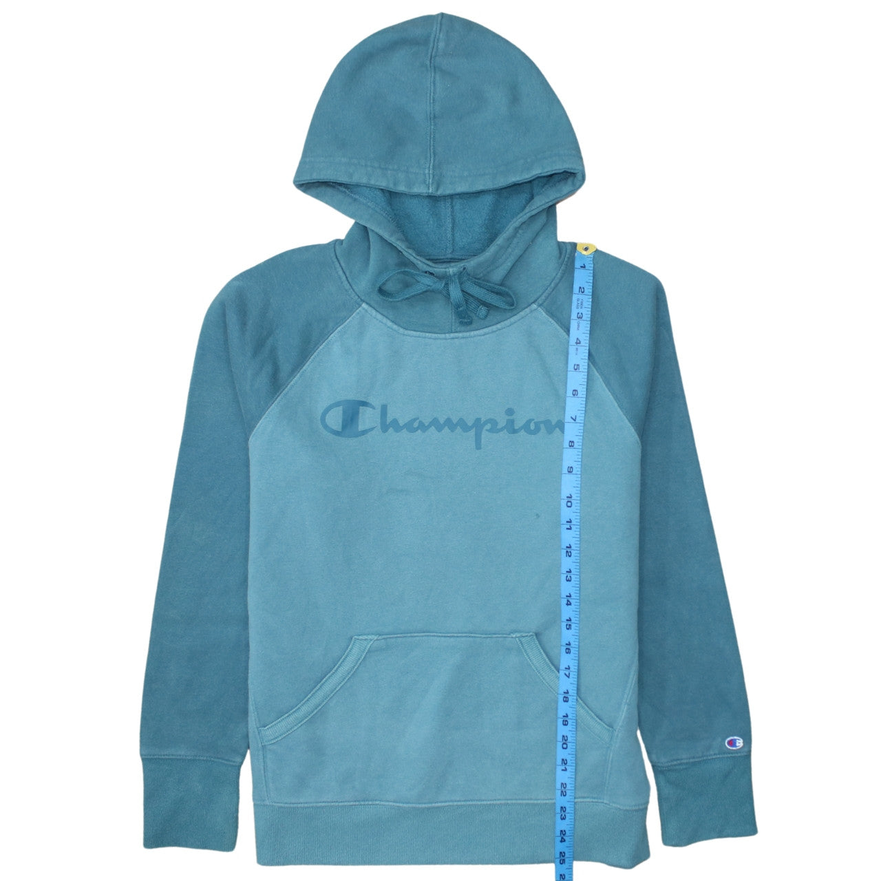 Champion Men's Blue Pullover Hoodie Medium Fleece Logo Sweatshirt