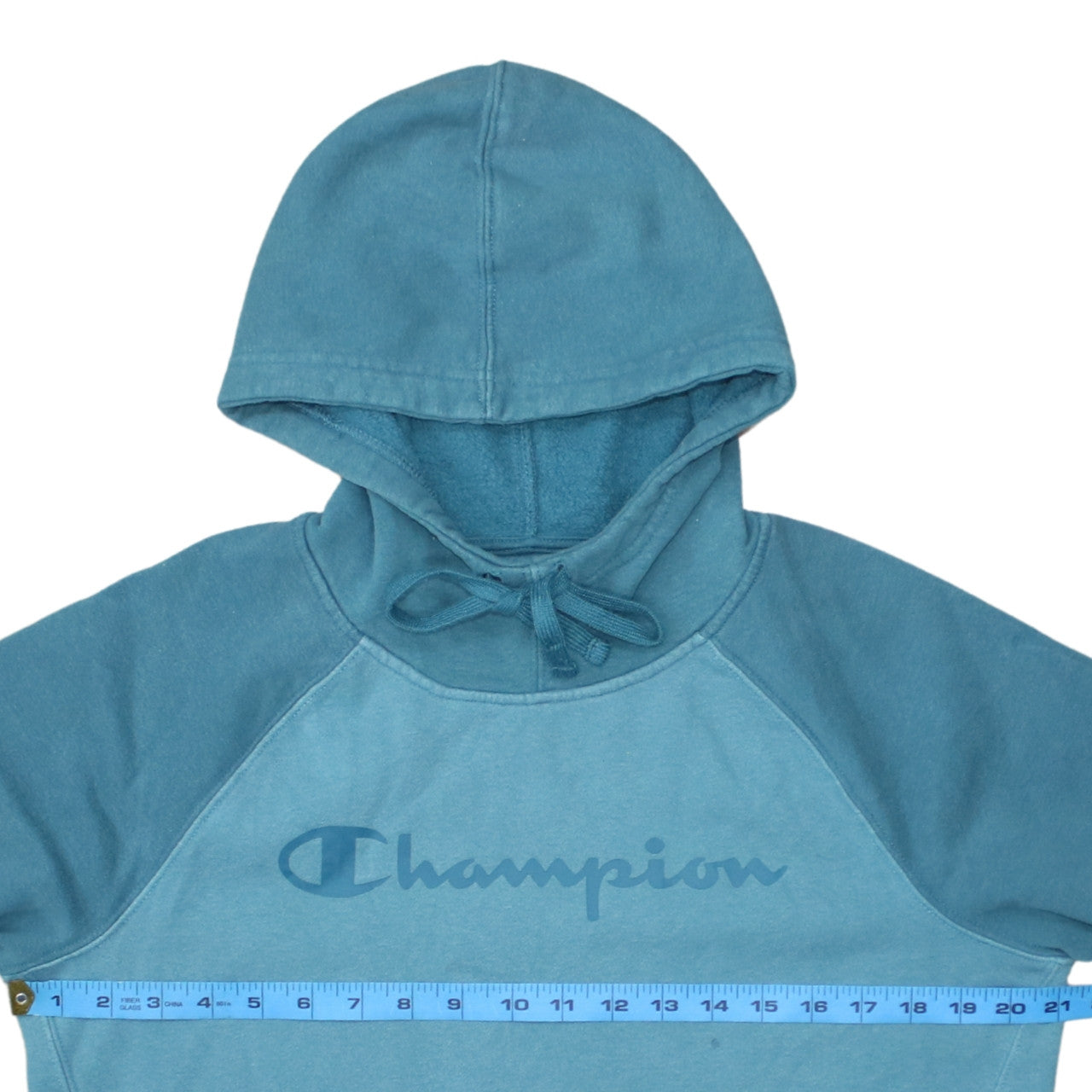 Champion Men's Blue Pullover Hoodie Medium Fleece Logo Sweatshirt