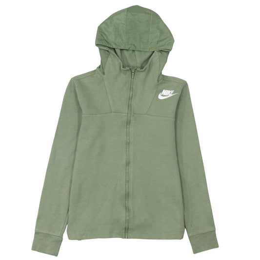 Nike Men's Green XS Full Zip Hoodie Lightweight Cotton Blend
